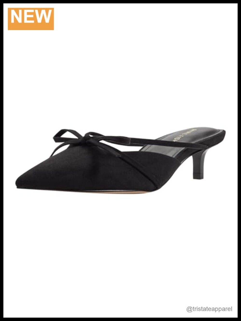 Pointy Toe Kitten Heel Slip-On Pumps with Bow Detail